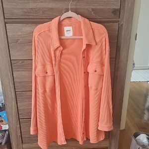 American Eagle Outfitters Orange Button Down Shirt